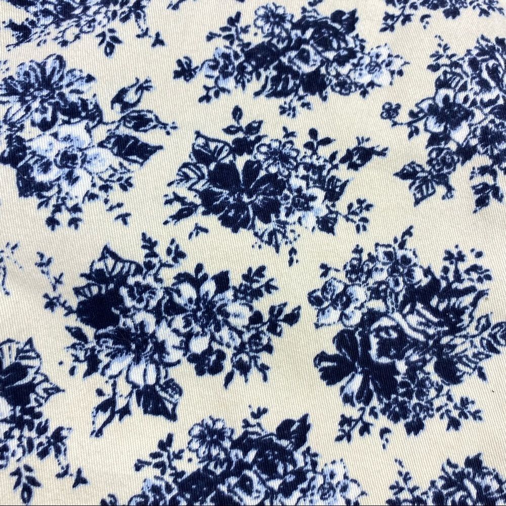 Paige Jeans Women 30 Cream Blue Peg Skinny Floral Stretch Ankle Mid Rise Cottage - Picture 7 of 11